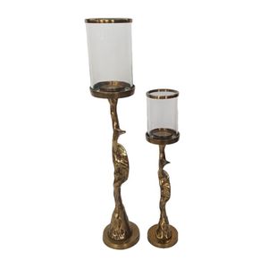 GARNETTMORE SET OF 2 GOLD CANDLE HOLDER 30 (IN) 4