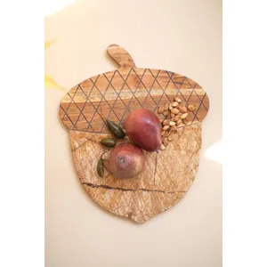 Acacia Wood and Marble Acorn Serving Board 5