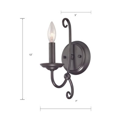 Montgomery 12″ High 1-Light Sconce - Oil Rubbed Bronze