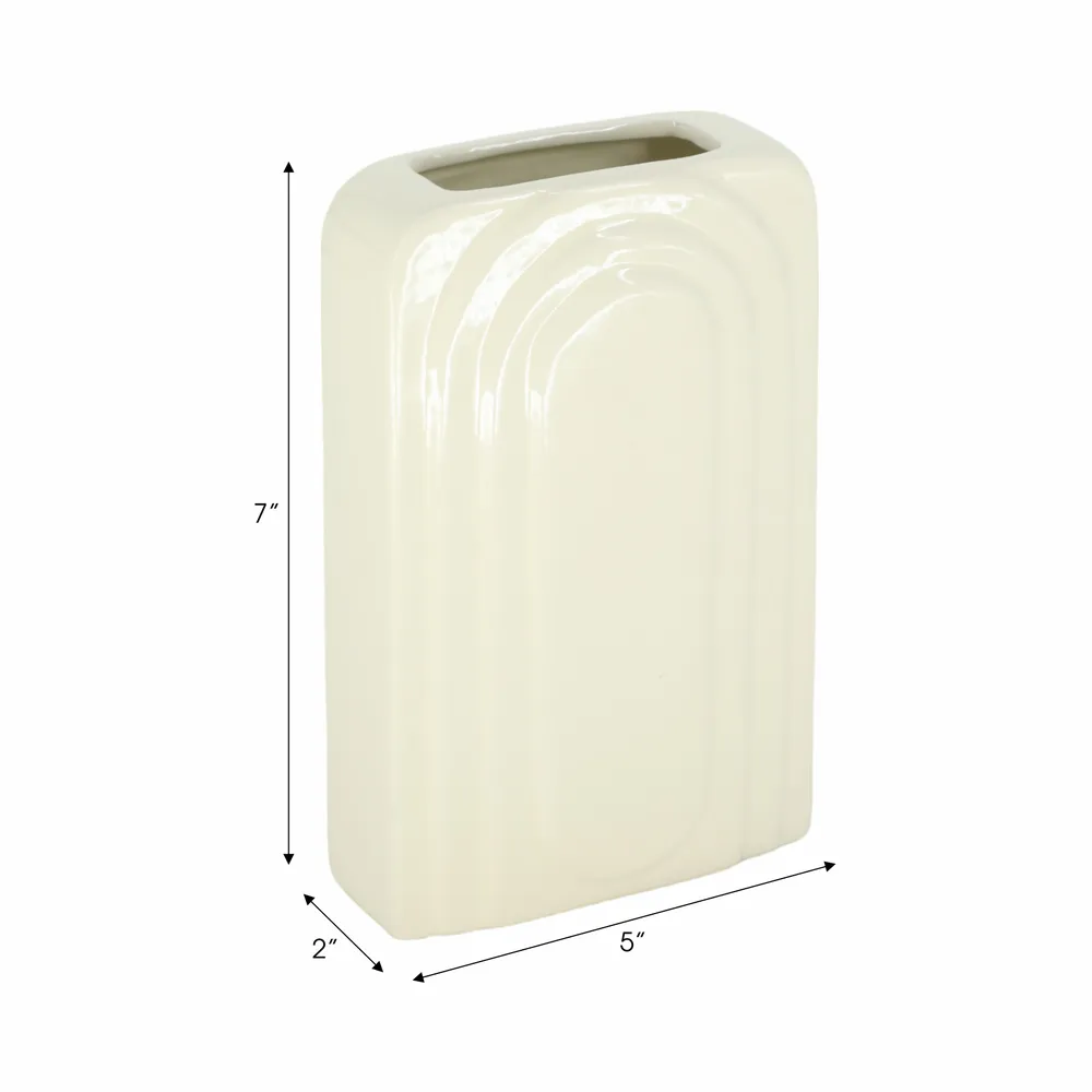 GRAYDONTON WHITE VASE 7 (IN)
