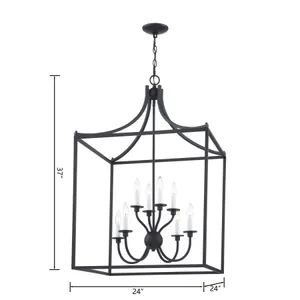 Prescott 24'' Wide 8-Light Chandelier - Matte Black 3