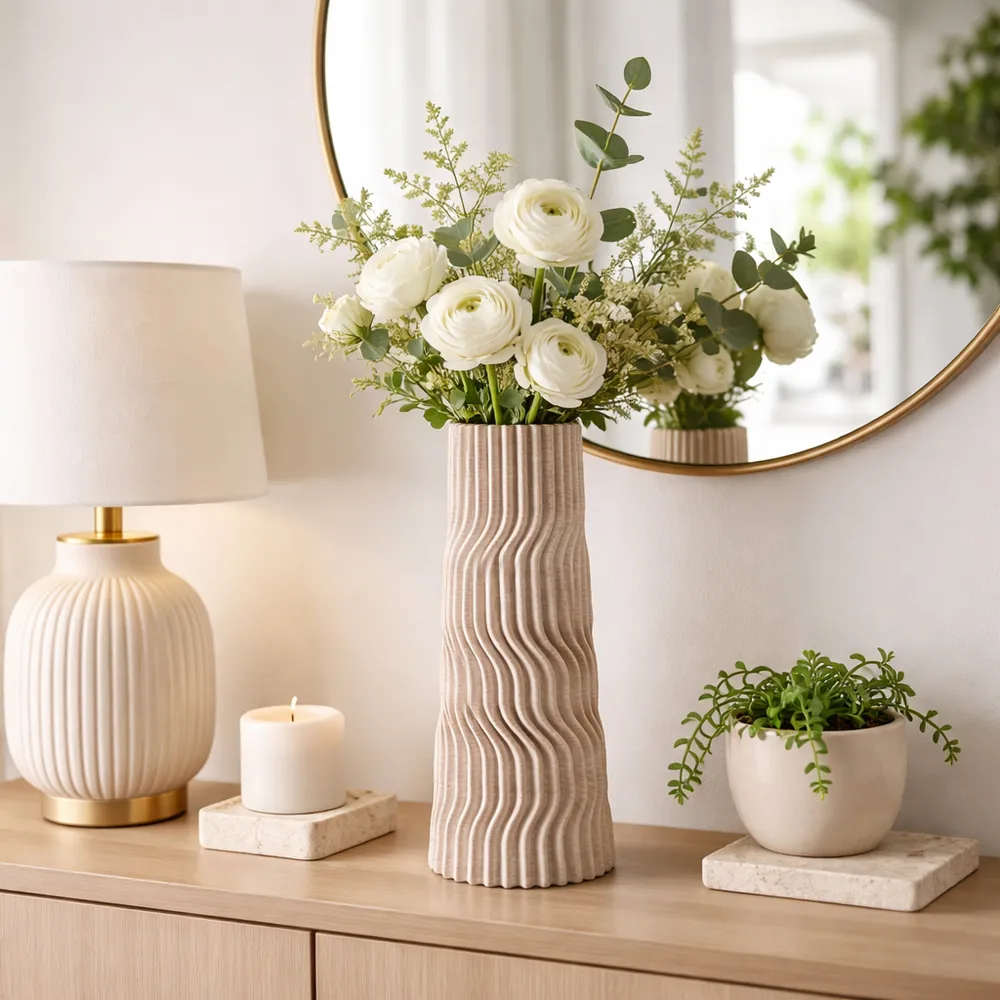 LAKEWORTH TAN VASE 17 (IN)