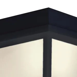 Wavy 8'' Wide 1-Light Outdoor Flush Mount - Black 3