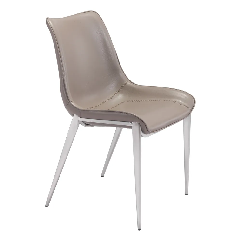 Magnus Dining Chair Brown & Silver