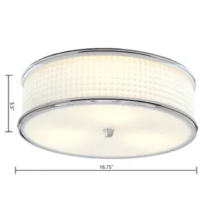 Prism 16.75'' Wide 3-Light Flush Mount - Polished Nickel 2