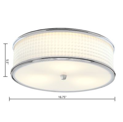 Prism 16.75″ Wide 3-Light Flush Mount - Polished Nickel