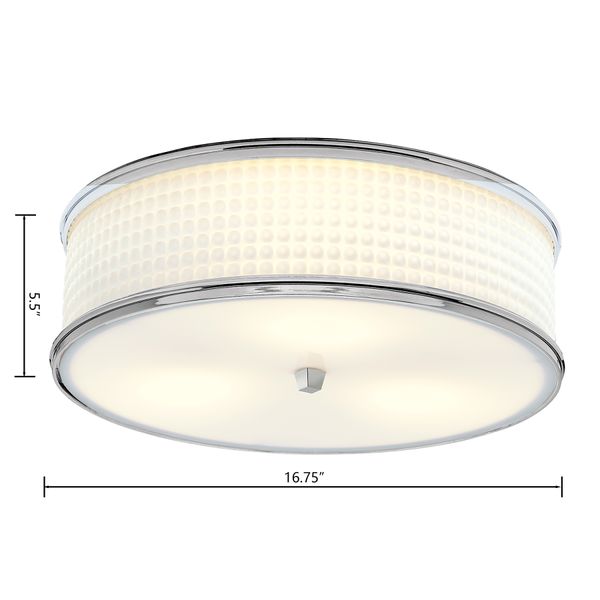 Prism 16.75'' Wide 3-Light Flush Mount - Polished Nickel