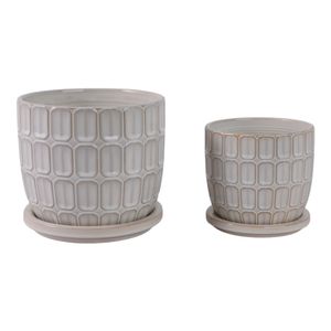 LEONAHAM SET OF 2 WHITE PLANTER 7 (IN) 4