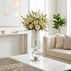 ROCKWIND WHITE GLASS VASE 21 (IN) 12