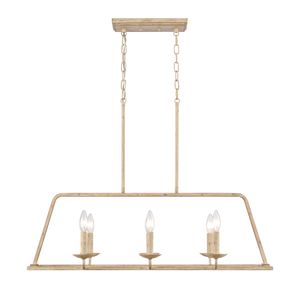 Ellisville 34'' Wide 6-Light Chandelier - Antique Cream 5