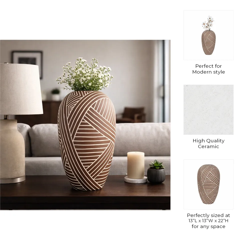 DEANVALE BROWN VASE 22 (IN)