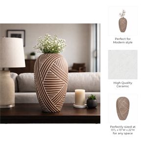 DEANVALE BROWN VASE 22 (IN) 9