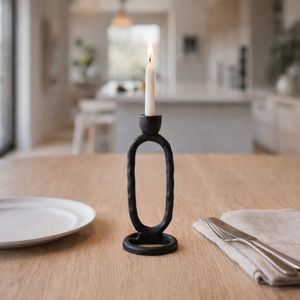 SHELTONRUN BLACK CANDLE HOLDER 8 (IN) 12