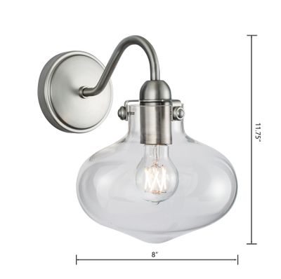 Clara 11.75″ High 1-Light Sconce - Brushed Nickel