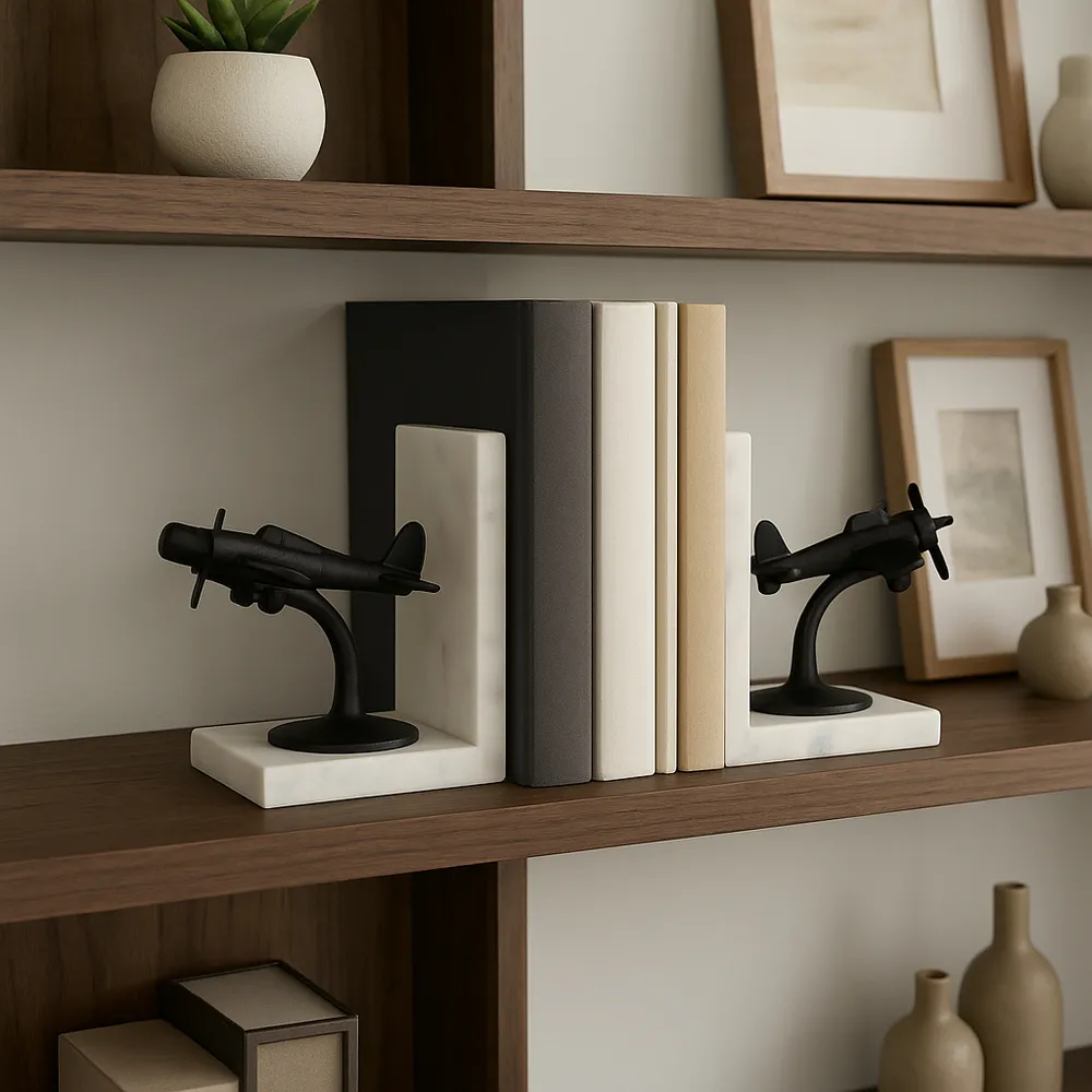 HOLDENFIELD SET OF 2 BLACK BOOKENDS 7 (IN)