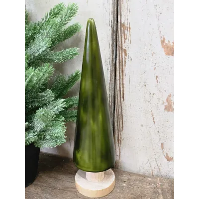 Large Green Cone Tree 12x3in