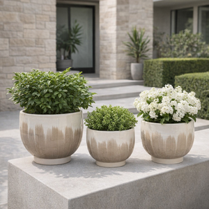 DASHSHAW SET OF 3 WHITE PLANTER 11 (IN) 11