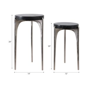 HAXTONSHAW SET OF 2 SILVER TABLE 24 (IN) 9