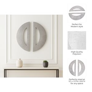 LANEMORE SET OF 2 WHITE WALL SCULPTURES 30 (IN) 8