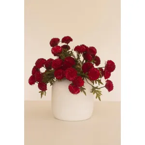 Bundle of 7 Artificial Red Ball Dahlias 5