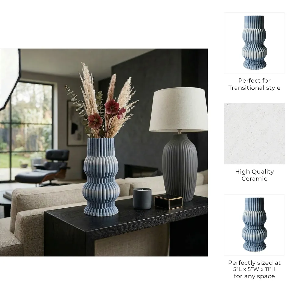GRIFFINRUN BLUE VASE 11 (IN)
