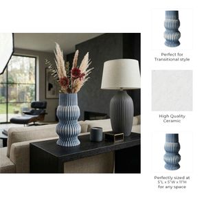 GRIFFINRUN BLUE VASE 11 (IN) 8