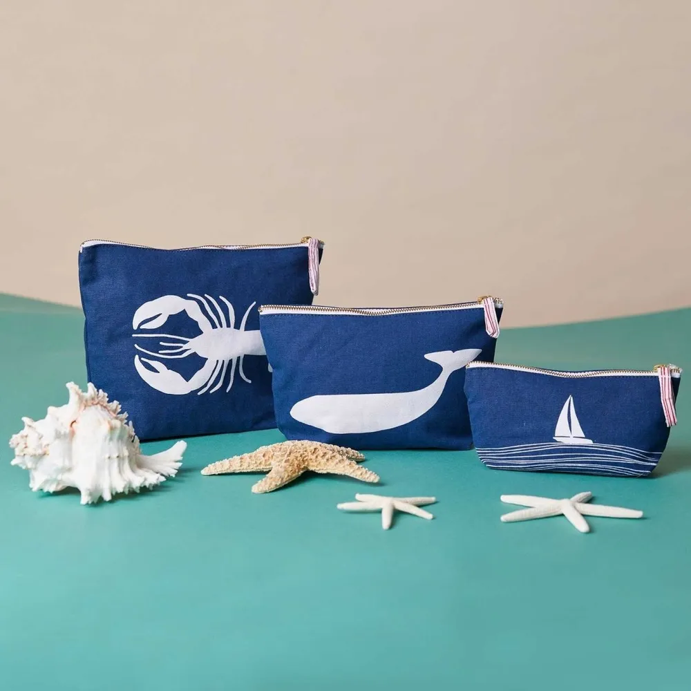 Lobster Navy Large Essential Canvas Pouch