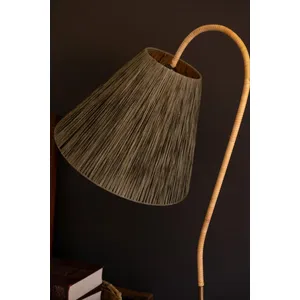 Rattan-Wrapped Floor Lamp with Raffia Shade 4