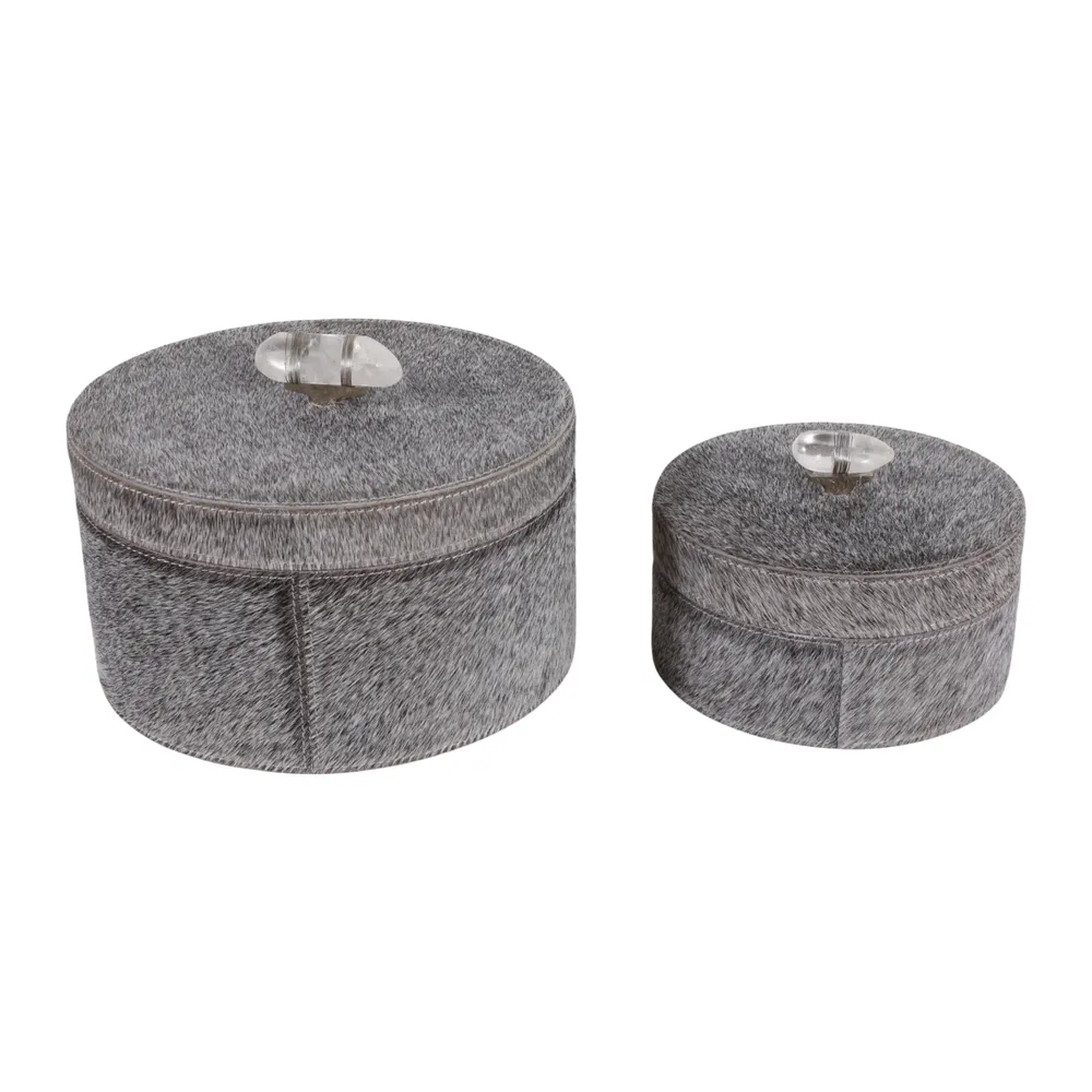 GERBERBEACH SET OF 2 GRAY BOXES 5 (IN)