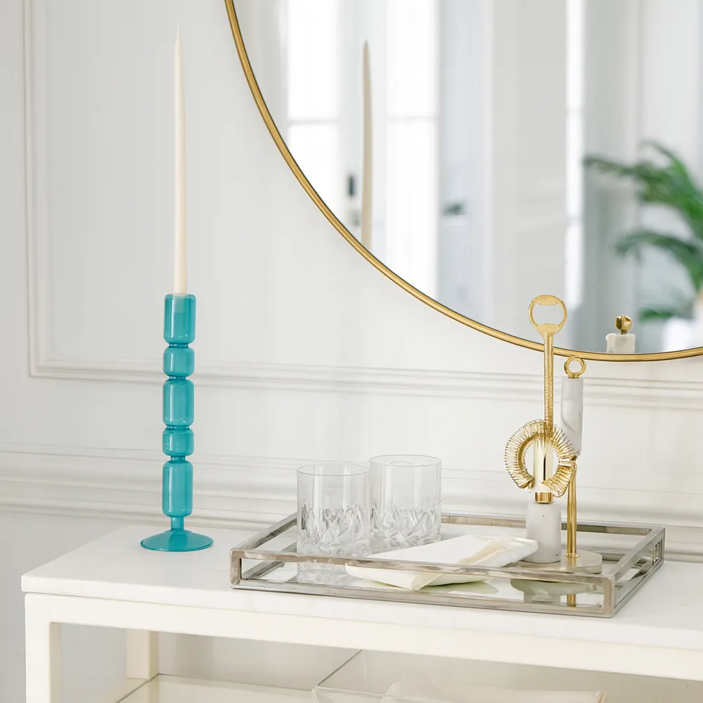 ISLE BLUE CANDLE HOLDER 12 (IN)