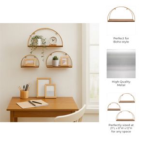 ENOCHBURN SET OF 3 BROWN WALL SHELF 12 (IN) 10