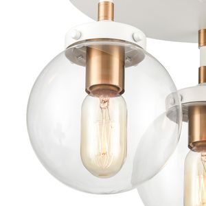 Boudreaux 15'' Wide 3-Light Semi Flush Mount - Matte White 5