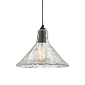 Hand Formed Glass 10'' Wide 1-Light Mini Pendant - Oil Rubbed Bronze 1