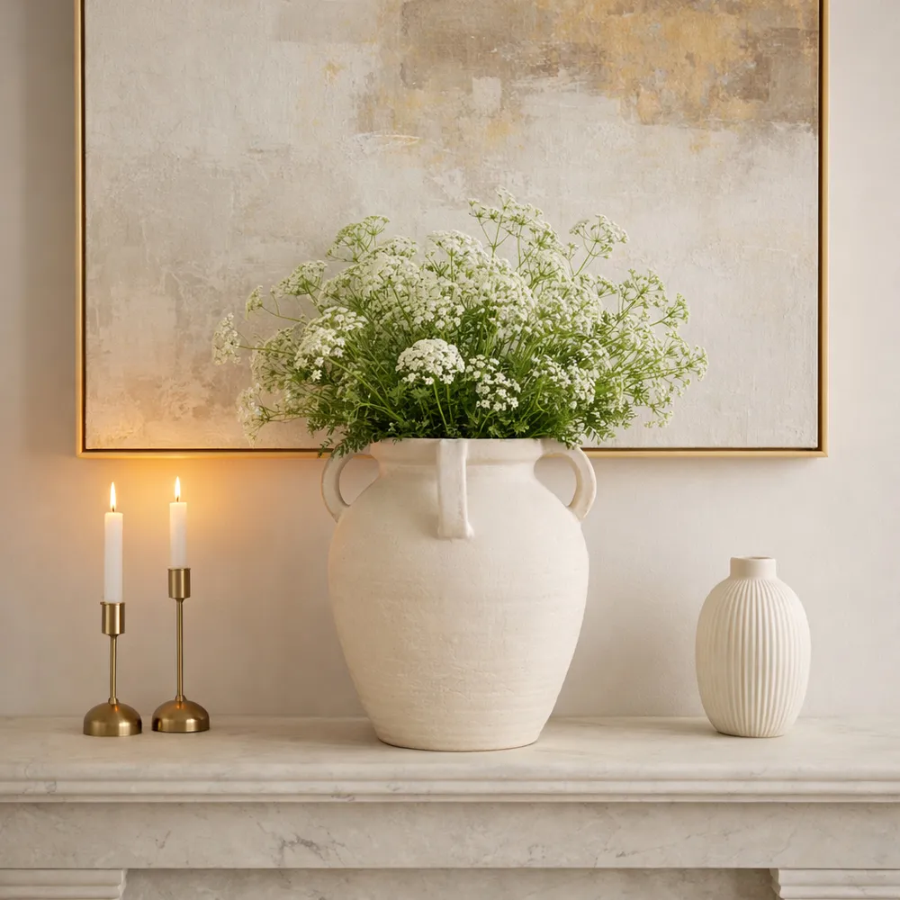 SKYELAKE WHITE VASE 12 (IN)
