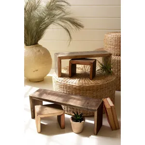 Set of 4 Recycled Wood Nesting Rectangle Risers 2