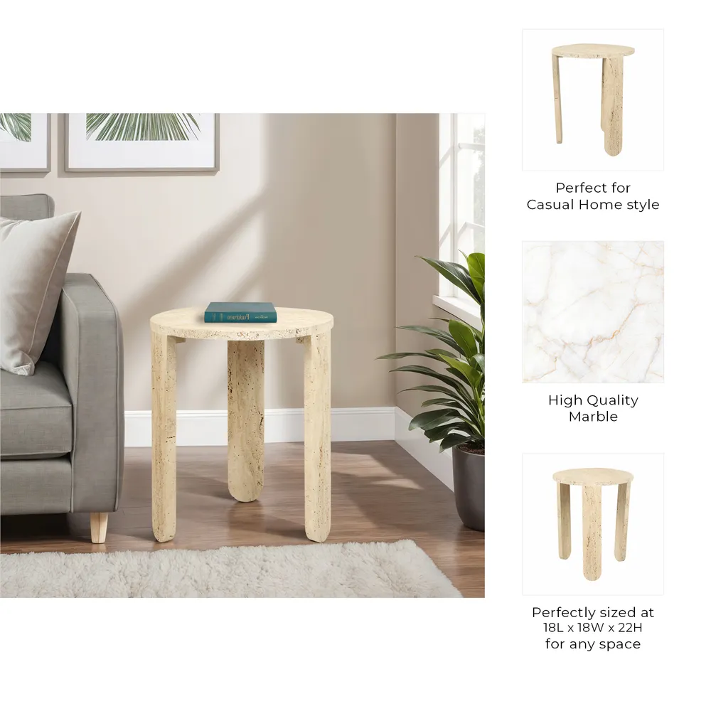 DUNLAPFORD IVORY TABLE 22 (IN)