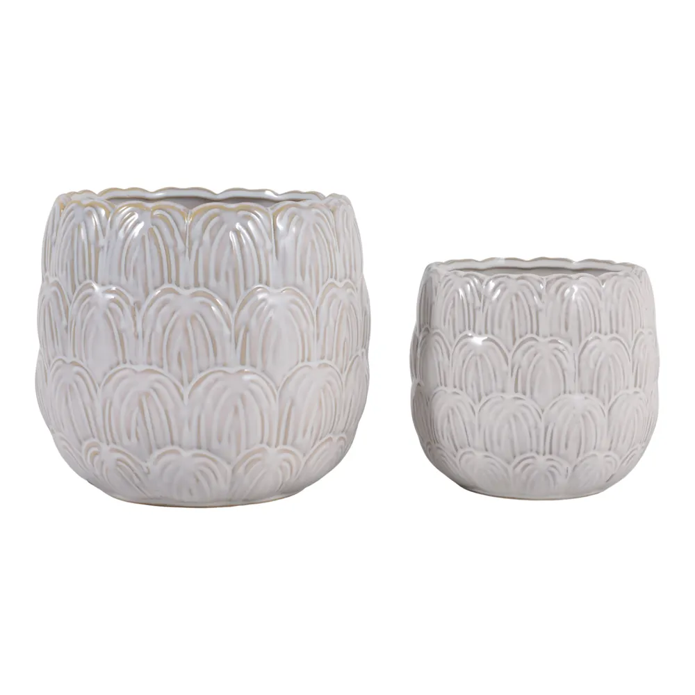 TATUMWOOD SET OF 2 IVORY PLANTER 7 (IN)