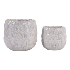 TATUMWOOD SET OF 2 IVORY PLANTER 7 (IN) 1