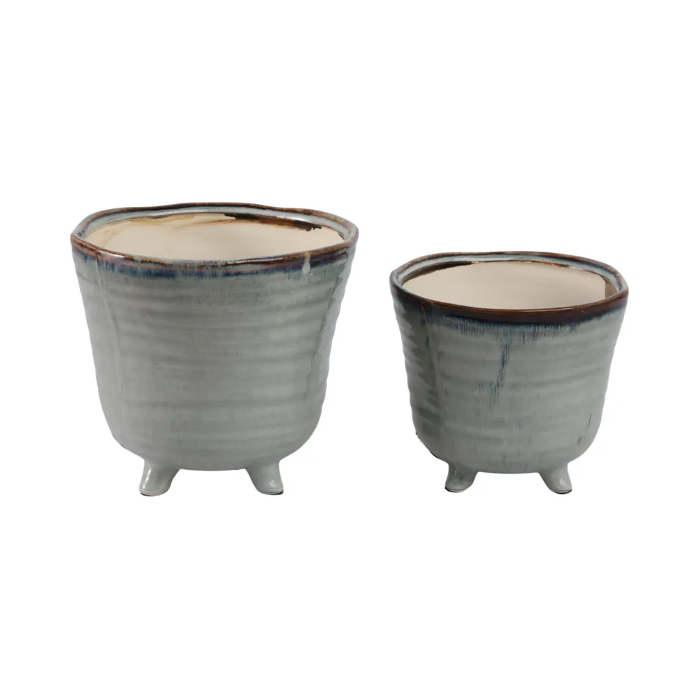 REXDALE SET OF 2 BLUE PLANTER 6 (IN)