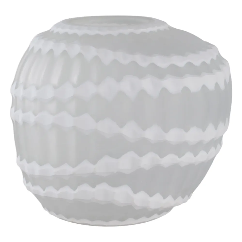AXELBURN WHITE GLASS VASE 11 (IN)