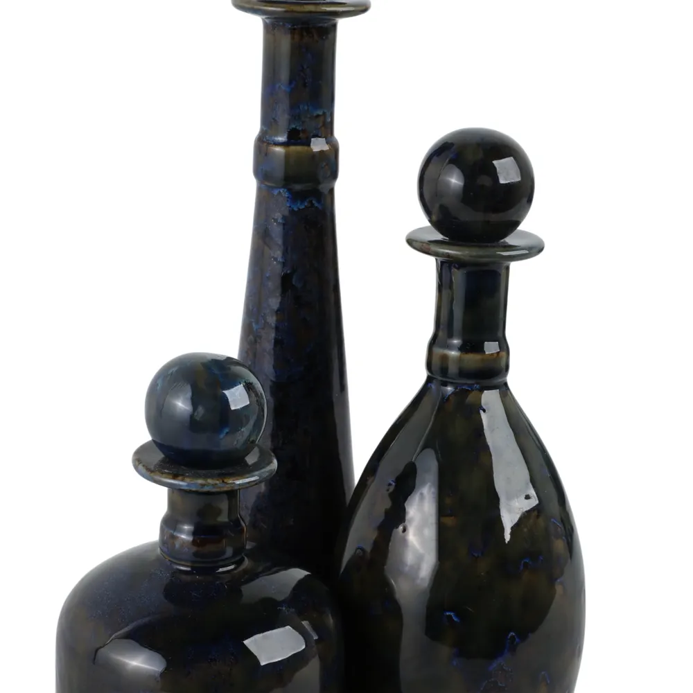 GARFIELDHOLM SET OF 3 BLUE VASES 15 (IN)