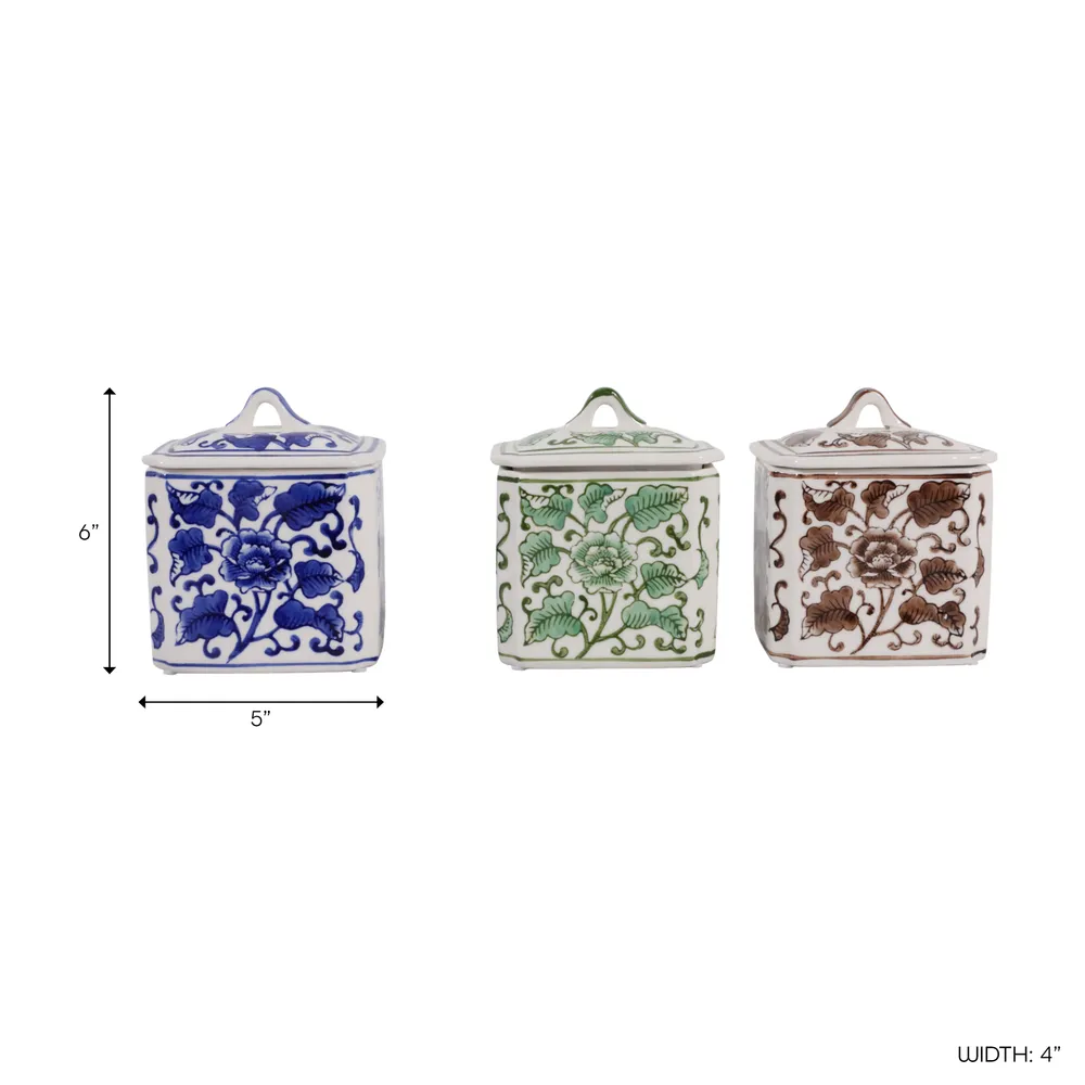 HENDONRUN SET OF 3 WHITE JARS 6 (IN)