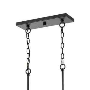 Oakland 32.5'' Wide 8-Light Linear Chandelier - Black 4
