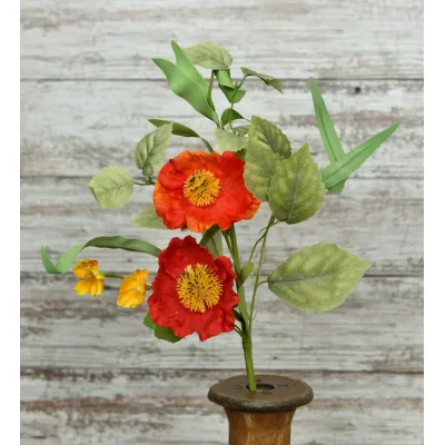 Poppy Garden 18in Pick