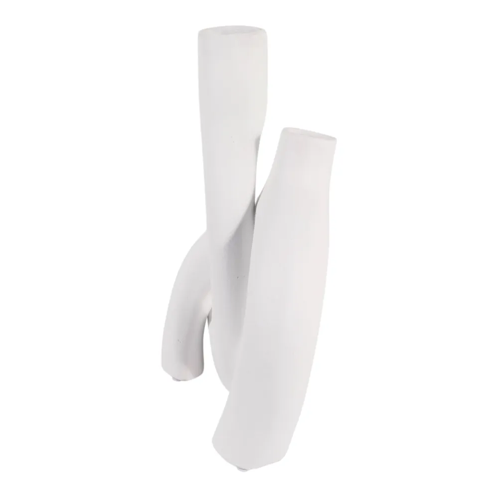 BURGESSVALE SET OF 2 WHITE VASES 13 (IN)