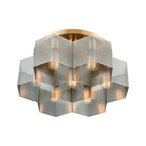 Compartir 19″ Wide 7-Light Semi Flush Mount - Polished Nickel 2