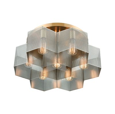 Compartir 19″ Wide 7-Light Semi Flush Mount - Polished Nickel