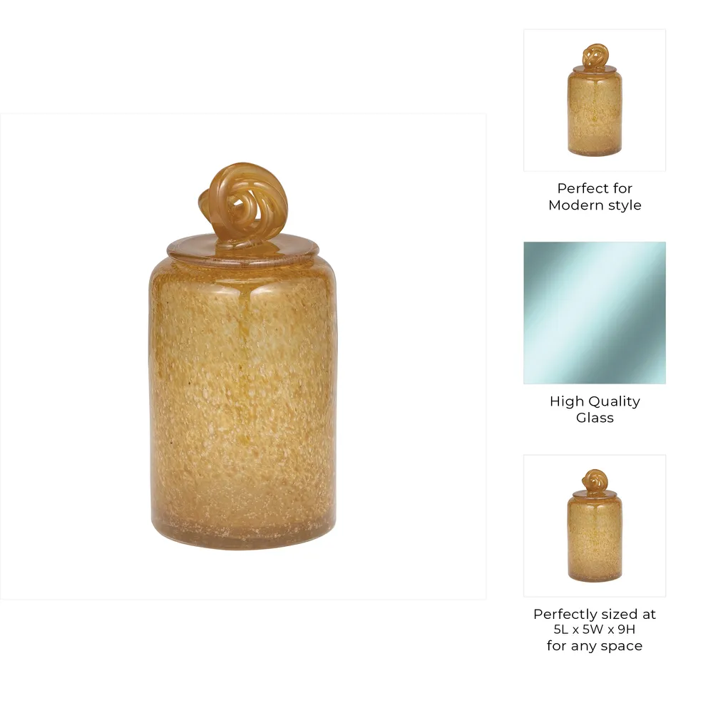 DIXONWELL ORANGE GLASS VASE 9 (IN)