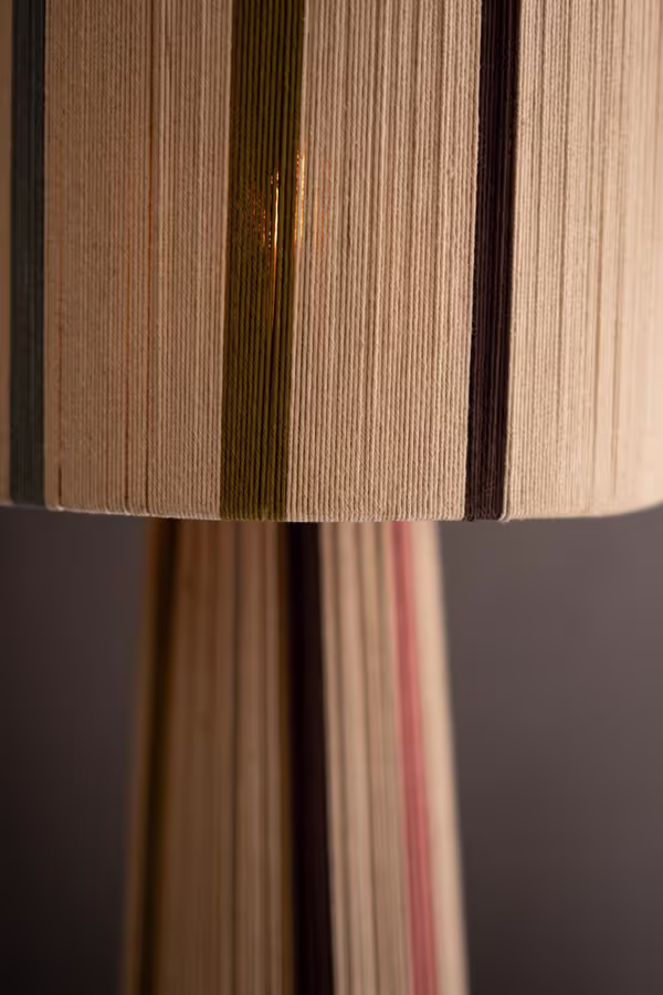 Multi-Striped String Table Lamp with Shade