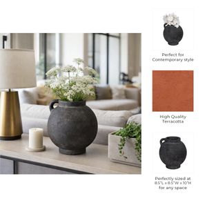 CORBINFORD BLACK VASE 10 (IN) 11